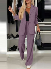 Load image into Gallery viewer, Casual Printed Suit Set for Women – Geometric Long Sleeve Two Piece Outfit
