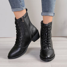 Load image into Gallery viewer, British Style High-Top Zipper Leather Boots — Women’s Trend Fashion Boots

