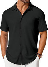 Load image into Gallery viewer, Mens Short-sleeve Button-up Wrinkle- And Crease-resistant Shirt
