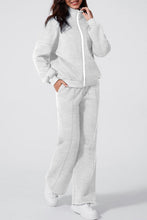 Load image into Gallery viewer, Solid Zip-Up Jacket and Drawstring Pants Set
