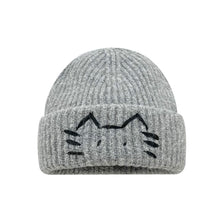 Load image into Gallery viewer, Women’s Cute Cat Line Design Knitted Hat – Warm Fall &amp; Winter Beanie
