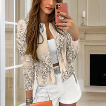 Load image into Gallery viewer, Women’s Sequined Zip-Up Jacket
