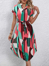 Load image into Gallery viewer, Stylish Tie Waist : Short Sleeve Dress
