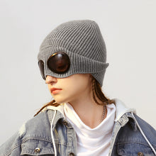 Load image into Gallery viewer, Women’s Pilot Wool Knit Hat – Winter Warm Knitted Aviator-Style Hat
