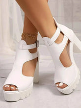 Load image into Gallery viewer, Stylish Cutout Block : Heels Sandals
