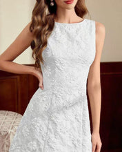 Load image into Gallery viewer, Women's Jacquard Sleeveless Midi Dress – Slim Fit French Minimalist Style
