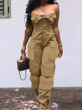 Load image into Gallery viewer, Tube Snap Down : Cargo Jumpsuit
