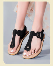 Load image into Gallery viewer, Cowhide Buckle Strap Sandals – Sheepskin Lined Non-Slip

