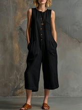 Load image into Gallery viewer, Women's Retro Sleeveless Wide-Leg Cropped Jumpsuit
