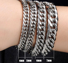 Load image into Gallery viewer, Luxury Miami Stainless Steel Chain Bracelets For  Men Flat Curb Bracelet Hip Hop Rock Sports Jewelry Style
