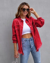 Load image into Gallery viewer, Fashion Ripped Shirt Jacket Female Autumn And Spring Casual Tops Womens Clothing
