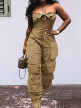 Load image into Gallery viewer, Tube Snap Down : Cargo Jumpsuit
