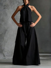 Load image into Gallery viewer, Loose-Fitting Sleeveless Top and Wide-Leg Pants Two-Piece Set.
