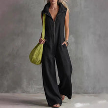 Load image into Gallery viewer, Women's Loose Sleeveless Jumpsuit with Pockets – Linen-Look
