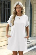 Load image into Gallery viewer, Short Sleeve Mini Dress with Pockets Casual &amp; Stylish Everyday Wear

