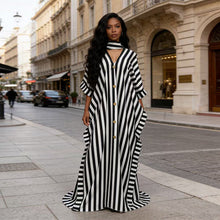 Load image into Gallery viewer, African-Inspired Striped Loose Long Dress | One Size 5 Colors
