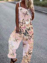 Load image into Gallery viewer, Women's Butterfly Print Overalls – Sleeveless Loose Fit Suspender Pants

