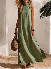 Load image into Gallery viewer, Sleeveless Midi Dress – Side Slits &amp; Loose Fit
