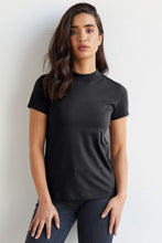 Load image into Gallery viewer, Women’s Organic Pima Cotton Short Sleeve Slim Fit Mock Neck Top
