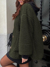 Load image into Gallery viewer, Modern Cozy Women Luxuriously Cozy Contrast Button Up Sherpa Jacket with Pockets For Fall &amp; Winter
