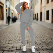 Load image into Gallery viewer, 👚 Women's Solid Color Round Neck Pullover Sweatshirt &amp; Pants Set
