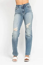 Load image into Gallery viewer, Judy Blue Full Size High Waist Distressed Dad Jean
