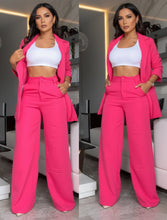 Load image into Gallery viewer, Women's Longline Open-Front Blazer &amp; High-Waist Wide-Leg Trousers Suit Set – 8 Colors
