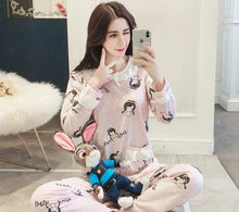 Load image into Gallery viewer, Pure Cotton Maternity Pajama Set for Nursing Mothers - # BAGE211510128-NURSG
