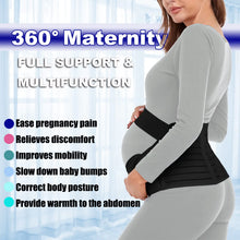 Load image into Gallery viewer, C.Erfei Maternity Belt Pregnancy Belly Band 3 in 1 Maternity Support Belt for Pregnant Back/Pelvic/Hip Pain, Maternity Band Belly Support for Pregnancy (Black, M: Fit Ab 35.5"-47.3") M: Fit Ab 35.5"-47.3" Black - # WOAA51210002-PRG
