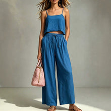 Load image into Gallery viewer, Women's Camisole &amp; Wide-Leg Pants Two-Piece Set – Casual Summer

