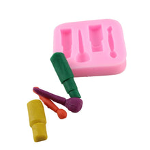 Load image into Gallery viewer, Cake Mold Cosmetic Shape Silicone Chocolate Mold 3D Silicone Pastry Mold Pastry And Bakery Accessories Dessert Tools Bakeware Women Makeup Silicone Mold Cosmetic Lipstick Shape Fondant Mold
