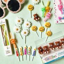 Load image into Gallery viewer, Cake Topper Bear Candles Cartoon Smiley Face Birthday Insert Creative  Party Cake Handmade Smiley Daisy Flower Cake Toppers For Birthday Party
