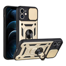Load image into Gallery viewer, Camera Protection Shockproof Armor Case For iPhone 12 13 14 Pro Max Cover Men Cool  Woman Camera Cover And Stand Sliding Lens Protection Rotating Ring Mount  Shock Resistant Shockproof Protective Bumper
