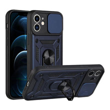 Load image into Gallery viewer, Camera Protection Shockproof Armor Case For iPhone 12 13 14 Pro Max Cover Men Cool  Woman Camera Cover And Stand Sliding Lens Protection Rotating Ring Mount  Shock Resistant Shockproof Protective Bumper
