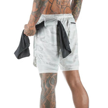 Load image into Gallery viewer, Camo Running Shorts Men Gym Sports Shorts 2 In 1 Quick Dry Workout Training Gym Fitness Jogging Short Pants Summer Men Shorts  Men's Running Gym Shorts Breathable with Pockets Quick Dry Sportswear
