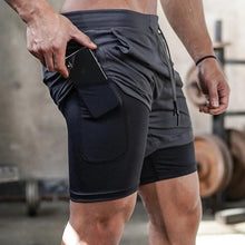 Load image into Gallery viewer, Camo Running Shorts Men Gym Sports Shorts 2 In 1 Quick Dry Workout Training Gym Fitness Jogging Short Pants Summer Men Shorts  Men's Running Gym Shorts Breathable with Pockets Quick Dry Sportswear
