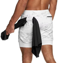 Load image into Gallery viewer, Camo Running Shorts Men Gym Sports Shorts 2 In 1 Quick Dry Workout Training Gym Fitness Jogging Short Pants Summer Men Shorts  Men's Running Gym Shorts Breathable with Pockets Quick Dry Sportswear
