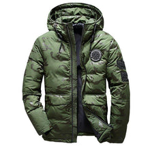 Load image into Gallery viewer, Camouflage Men's Hooded Winter Parka - Slim Fit, Windproof &amp; Warm for Casual Adventures
