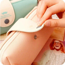 Load image into Gallery viewer, Candy Color Unique Design  PU Leather Metal Button Pencil Cases For Girls Cute Stationary Boy Pencil Pouch For Students
