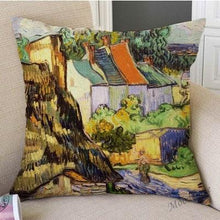 Load image into Gallery viewer, Canvas Throw Pillow Cover Famous Oil Painting Art Self Portrait Sunflower Starry Night Gallery Art Decoration Pillow Case Linen Cushion Cover Canvas Throw Pillow Cover Case for Couch Sofa Home Decoration Famous Picture Print 44x44cm
