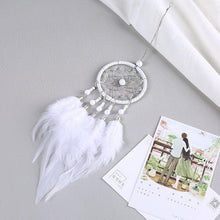 Load image into Gallery viewer, Car Interior Rear-view Mirror Hanging Decor  Small Dream Catcher Boho Nature Feather Home Decor Handmade Grids Nature Feather Car Charms Pendant Accessories Gift
