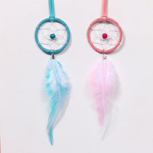 Load image into Gallery viewer, Car Interior Rear-view Mirror Hanging Decor  Small Dream Catcher Boho Nature Feather Home Decor Handmade Grids Nature Feather Car Charms Pendant Accessories Gift
