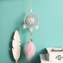 Load image into Gallery viewer, Car Interior Rear-view Mirror Hanging Decor  Small Dream Catcher Boho Nature Feather Home Decor Handmade Grids Nature Feather Car Charms Pendant Accessories Gift
