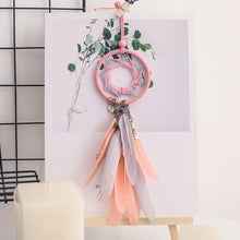 Load image into Gallery viewer, Car Interior Rear-view Mirror Hanging Decor  Small Dream Catcher Boho Nature Feather Home Decor Handmade Grids Nature Feather Car Charms Pendant Accessories Gift
