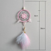 Load image into Gallery viewer, Car Interior Rear-view Mirror Hanging Decor  Small Dream Catcher Boho Nature Feather Home Decor Handmade Grids Nature Feather Car Charms Pendant Accessories Gift
