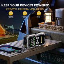 Load image into Gallery viewer, MANDOTOS Car Jump Starter Pro With Air Compressor 6000A 21800mAh LCD Display Portable Booster Charger
