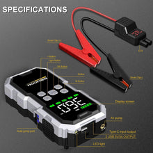 Load image into Gallery viewer, MANDOTOS Car Jump Starter Pro With Air Compressor 6000A 21800mAh LCD Display Portable Booster Charger
