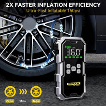 Load image into Gallery viewer, MANDOTOS Car Jump Starter Pro With Air Compressor 6000A 21800mAh LCD Display Portable Booster Charger

