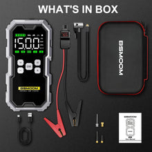Load image into Gallery viewer, MANDOTOS Car Jump Starter Pro With Air Compressor 6000A 21800mAh LCD Display Portable Booster Charger
