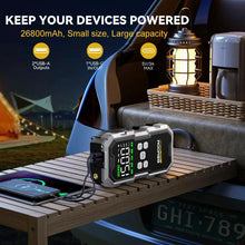 Load image into Gallery viewer, MANDOTOS Car Jump Starter Pro With Air Compressor 6000A 21800mAh LCD Display Portable Booster Charger
